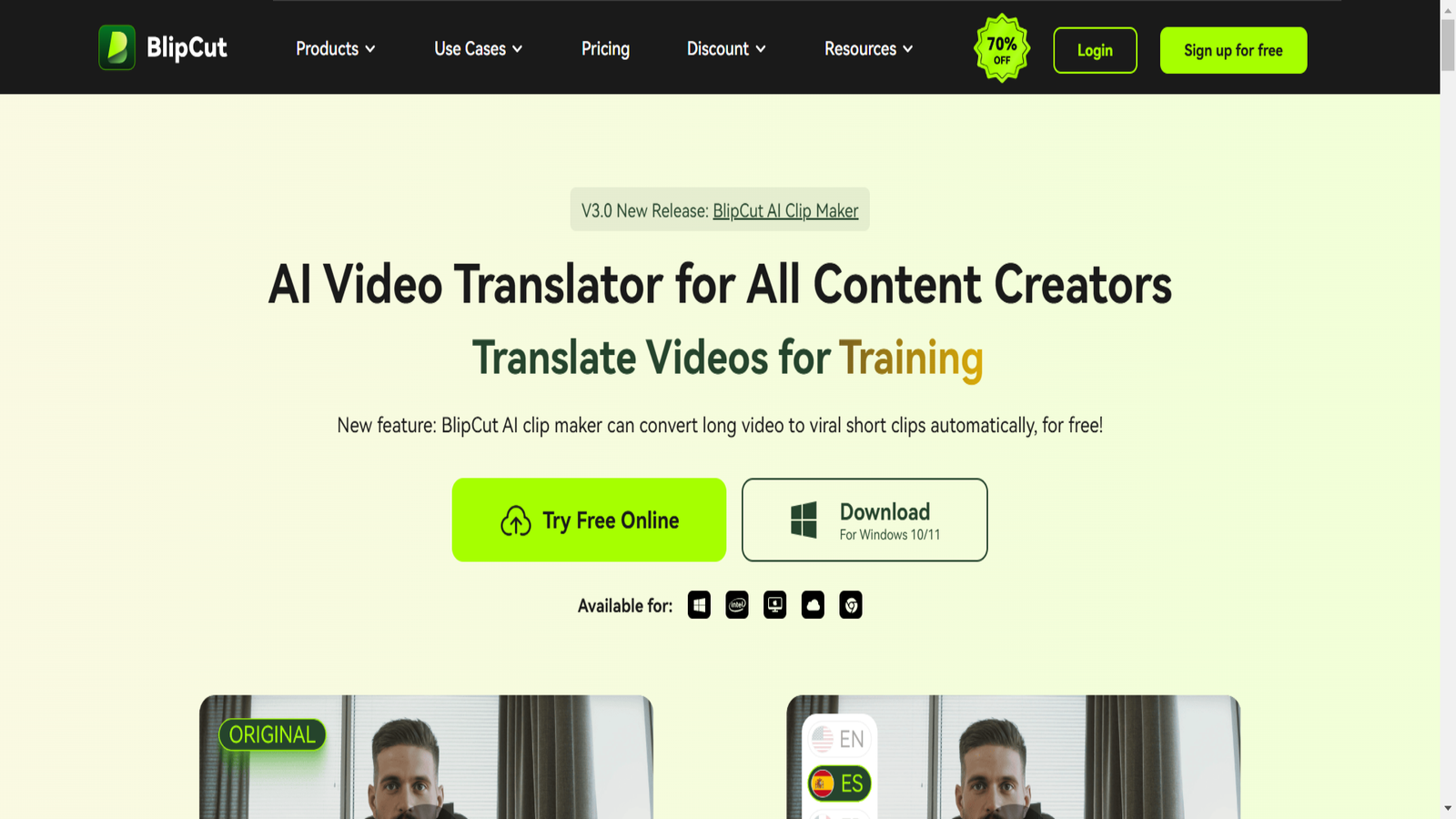 BlipCut AI Video Translator