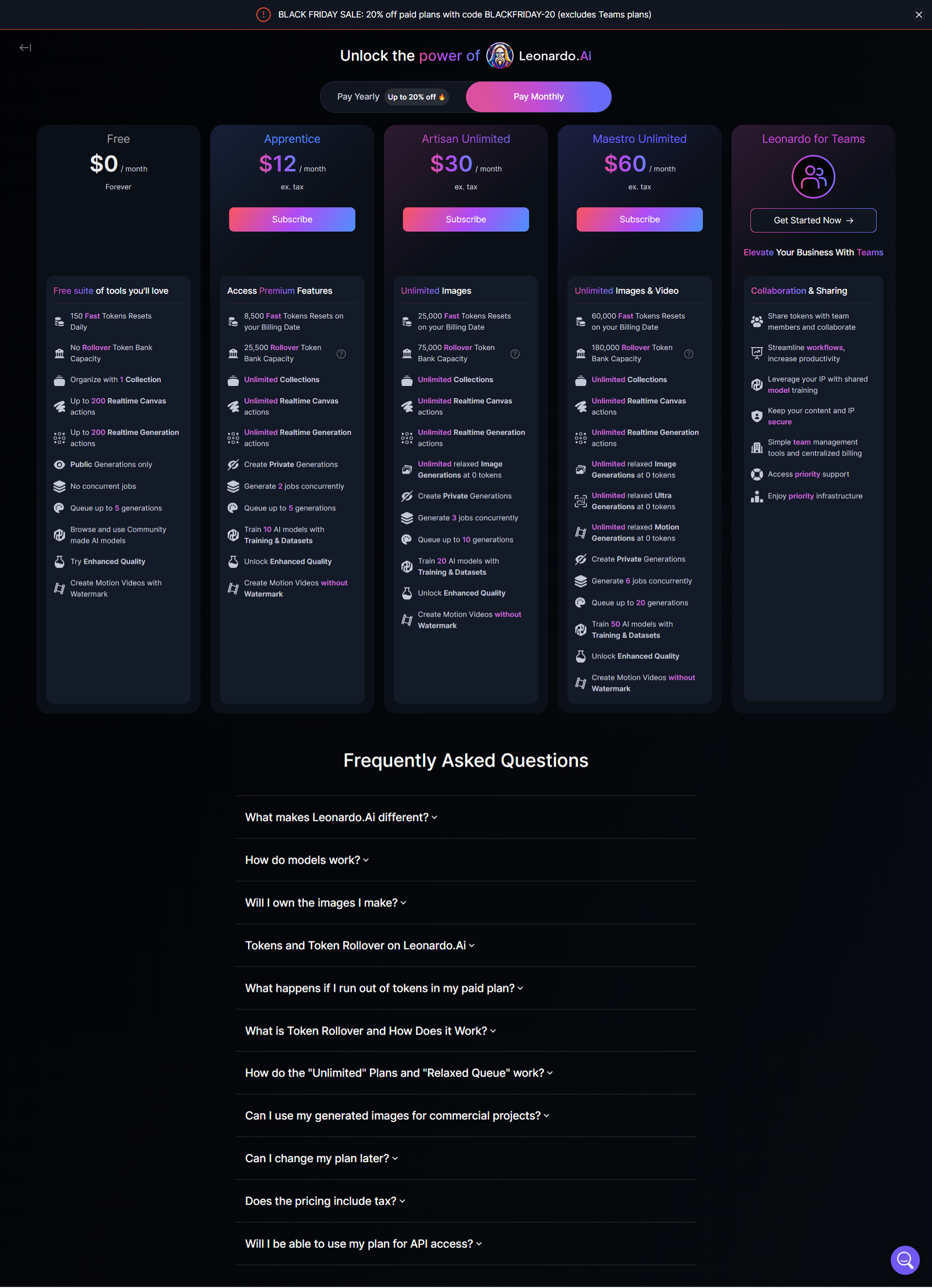 Current Prices of Leonardo AI