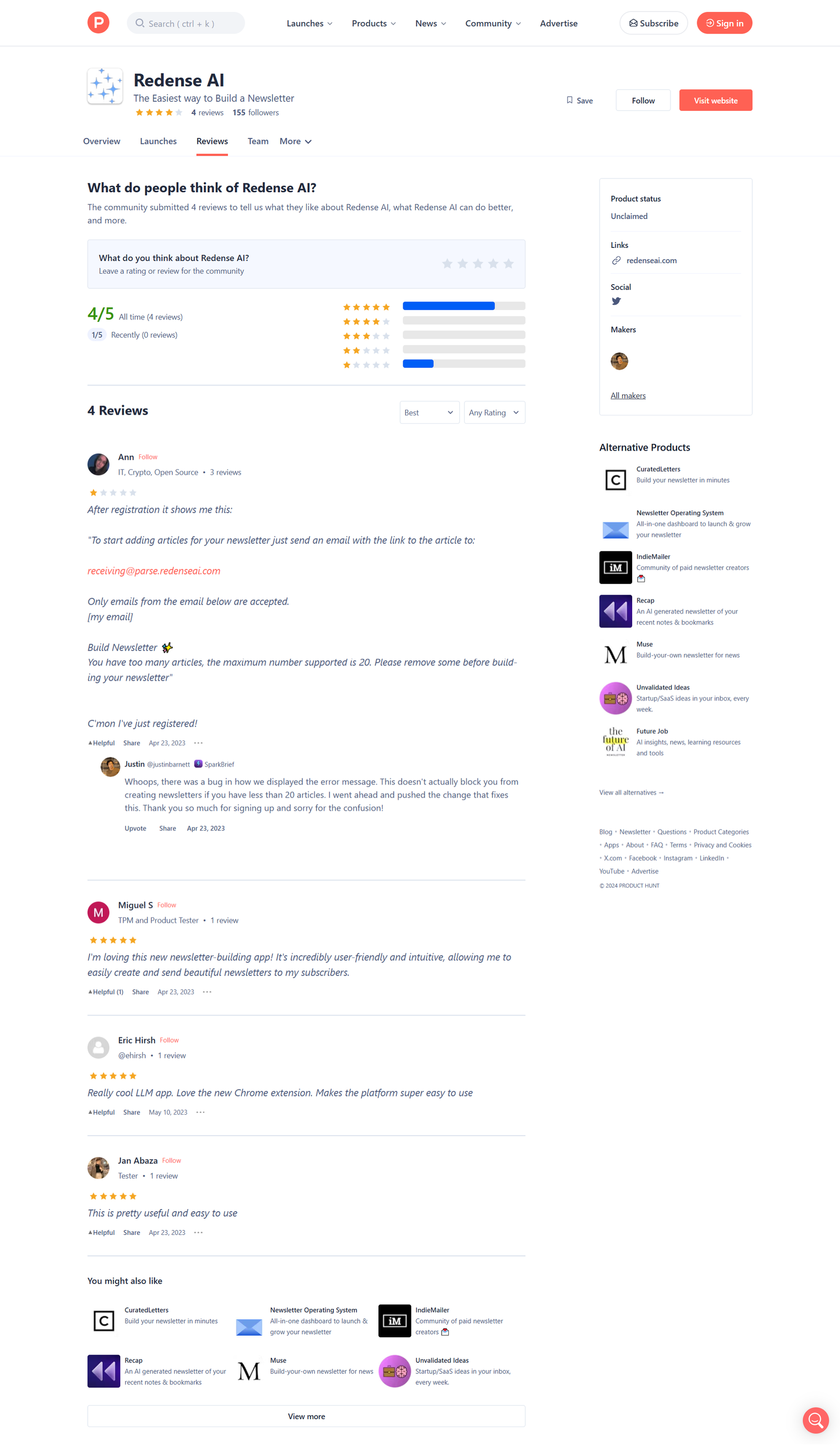 Customer Reviews of Redense AI